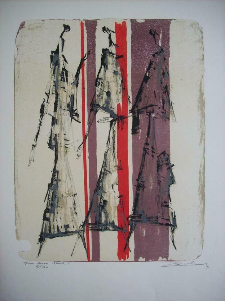 "Opendeurdruk" - Remy Cornelissen, Antiek en Kunst, Kunst | Litho's en Zeefdrukken, Ophalen of Verzenden
