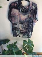 Topje blouse tropische print bomen, Taille 38/40 (M), Porté