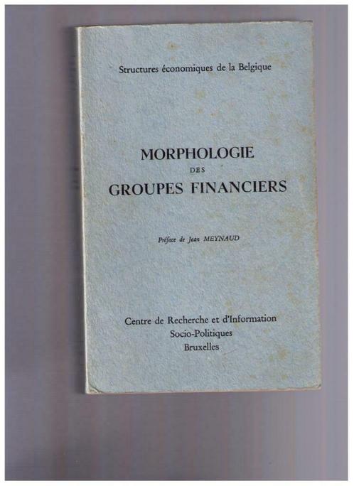 Morphologie des groupes financiers - Belgique 1er éd. - 1962, Livres, Économie, Management & Marketing, Utilisé, Personnel et Organisation