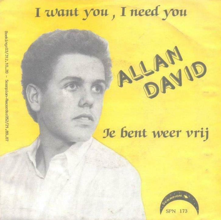 Allan David – I want you, I need you / Je bent weer vrij, CD & DVD, Vinyles | Néerlandophone, Utilisé, Enlèvement ou Envoi