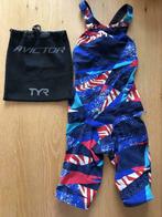 Combi natation TYR Avictor femme rouge blanc bleu taille 25, Gedragen, Blauw, TYR, Badpak