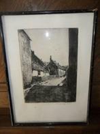 Eau forte  de Jacques Dormont (Dour 1914 -1995), Enlèvement ou Envoi