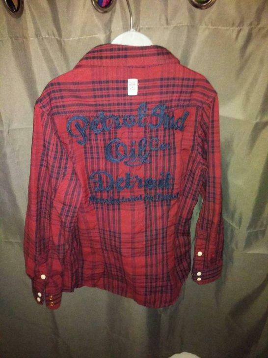 Cool vintage hemd Petrol retro rock 'n roll maat 128 - NIEUW, Kinderen en Baby's, Kinderkleding | Maat 128, Nieuw, Jongen, Shirt of Longsleeve