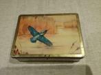 Boite  en métal ancienne rectangulaire avec oiseau côte d'or, Collections, Boîte en métal, Enlèvement ou Envoi, Utilisé, Biscuits
