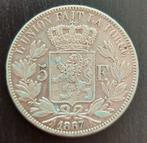 Belgium 1867 - 5 Fr. Zilver - Leopold II - Morin 154a - Pr, Zilver, Zilver, Losse munt, Verzenden