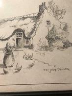 Potloodtekening boerderijtje