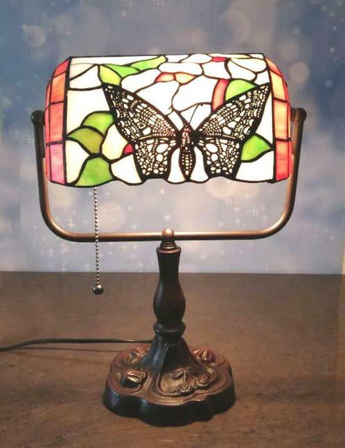 speciale broccante tiffanylamp - Bureaulamp, Antiek en Kunst, Curiosa en Brocante, Ophalen of Verzenden