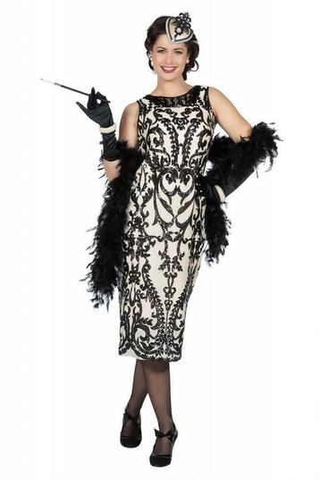 Great Gatsby dress - maat 40 + accessoires 