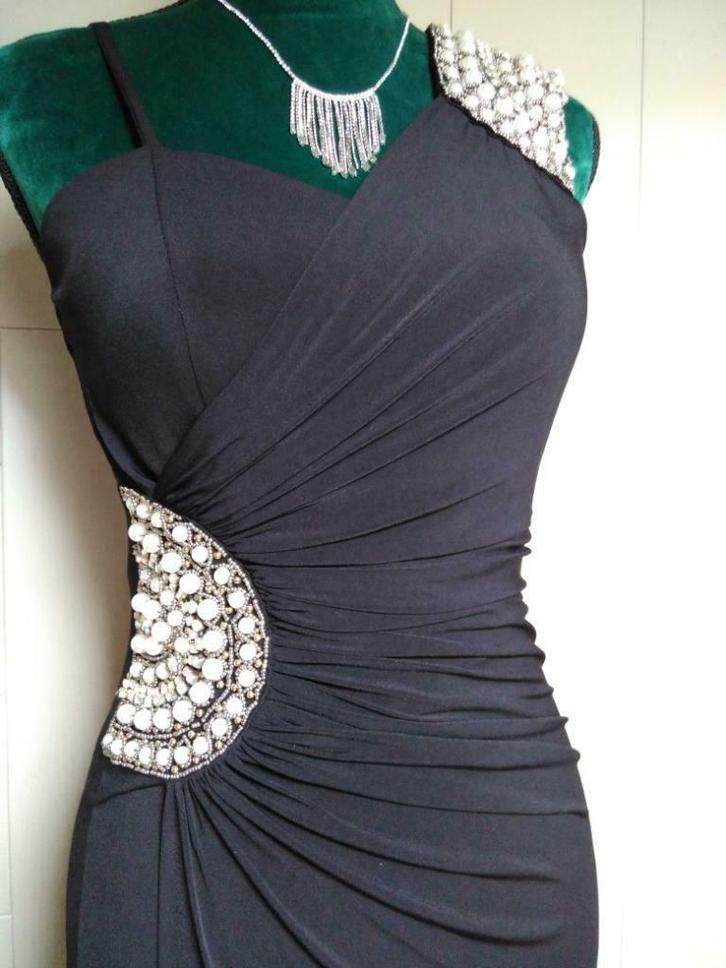 Zwarte lange kleed voor speciale gelegenheden, Kleding | Dames, Gelegenheidskleding, Zo goed als nieuw, Overige typen, Maat 36 (S)