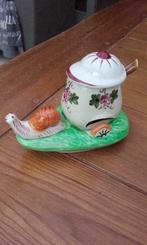 retro keramische suikerpot slak en lepeltje, Antiek en Kunst, Ophalen of Verzenden