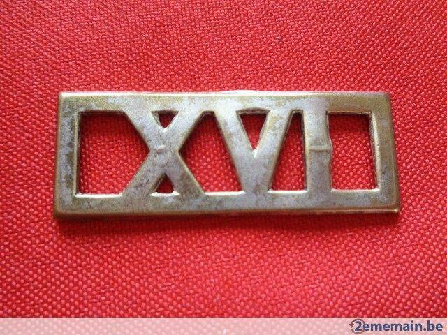 Insigne. Chiffre romain "XVI" armée belge ABL .Vintage., Ophalen of Verzenden
