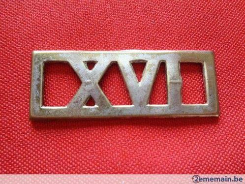 Insigne. Chiffre romain "XVI" armée belge ABL .Vintage., Verzamelen, Militaria | Algemeen, Verzenden