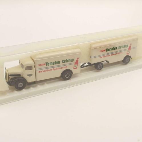 1:87 Brekina MAN F8 truck & trailer Kraft Tomaten Ketchup, Collections, Marques automobiles, Motos & Formules 1, Comme neuf, Voitures