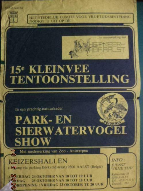 Aalst: Affiche: 15e Kleinveetentoonstelling Keizershallen., Verzamelen, Dierenverzamelingen, Gebruikt, Ophalen of Verzenden