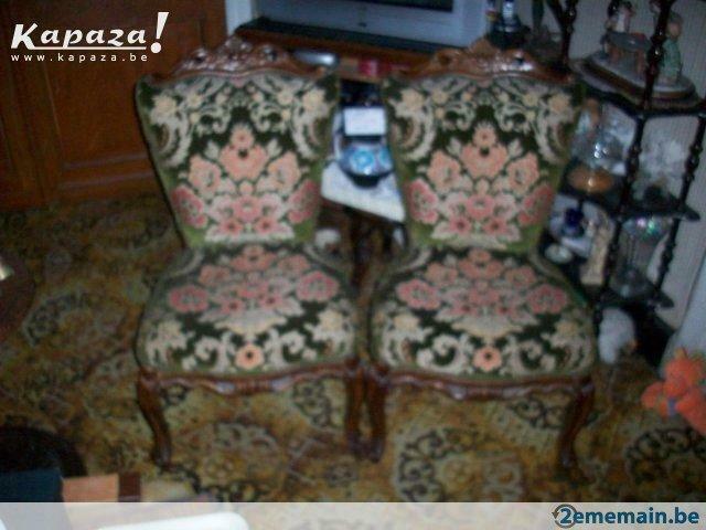 paire de fauteuils sans accoudoirs Louis XV, Huis en Inrichting, Fauteuils, Gebruikt, Ophalen