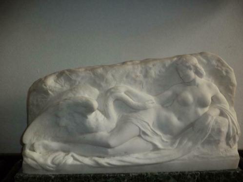 FRANS JOCHEMS Anvers Léda et le cygne marbre blanc Carrare, Antiquités & Art, Art | Sculptures & Bois, Enlèvement