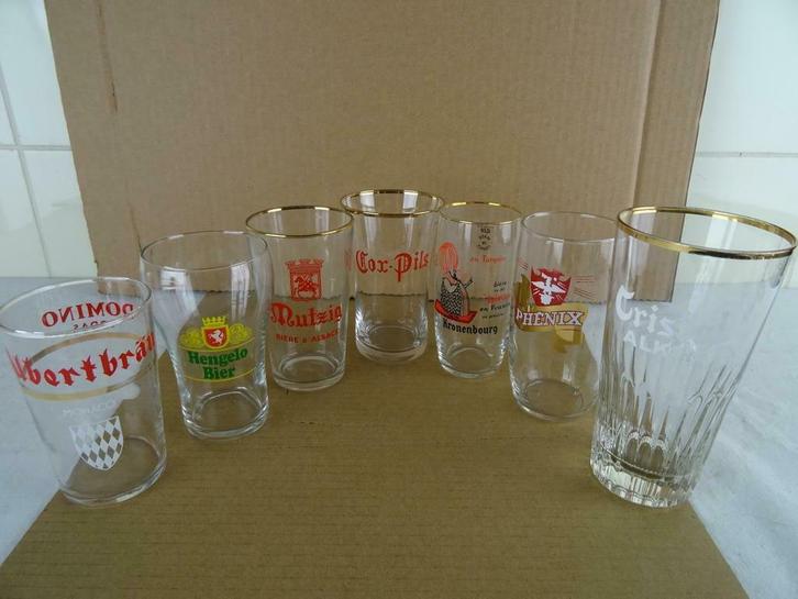 Vintage bierglas collectie 6 vintage bierglazen Ook los t.k., Verzamelen, Biermerken, Zo goed als nieuw, Glas of Glazen, Overige merken
