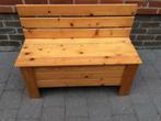 Kinder zitbank, teak, B72x30xH54 cm met zitje en bergruimte, Kinderen en Baby's, Ophalen, Zo goed als nieuw