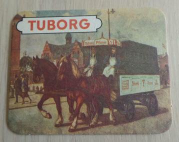 Bierviltje Tuborg bierkar Tuborg Pilsner, Enlèvement ou Envoi, Utilisé, Sous-bock, Autres marques