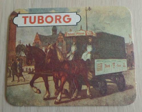 Bierviltje Tuborg bierkar Tuborg Pilsner, Verzamelen, Biermerken, Gebruikt, Viltje(s), Overige merken, Ophalen of Verzenden