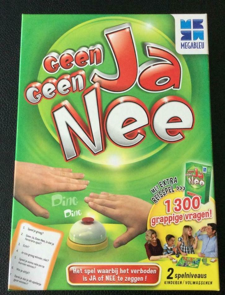 Geen JA geen NEE spel + gratis reisspel, Hobby en Vrije tijd, Gezelschapsspellen | Bordspellen, Zo goed als nieuw, Vijf spelers of meer