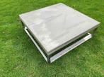 Inox salontafel betonblad 100x100 cm, Tuin en Terras, Tuinsets en Loungesets, Inox, Zo goed als nieuw, Ophalen