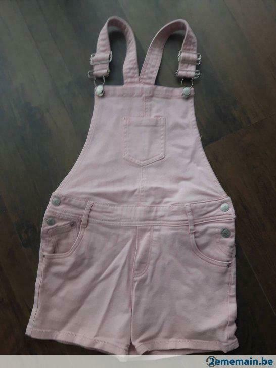 Salopette short rose 10 ans, Kinderen en Baby's, Kinderkleding | Maat 140, Gebruikt, Meisje, Broek