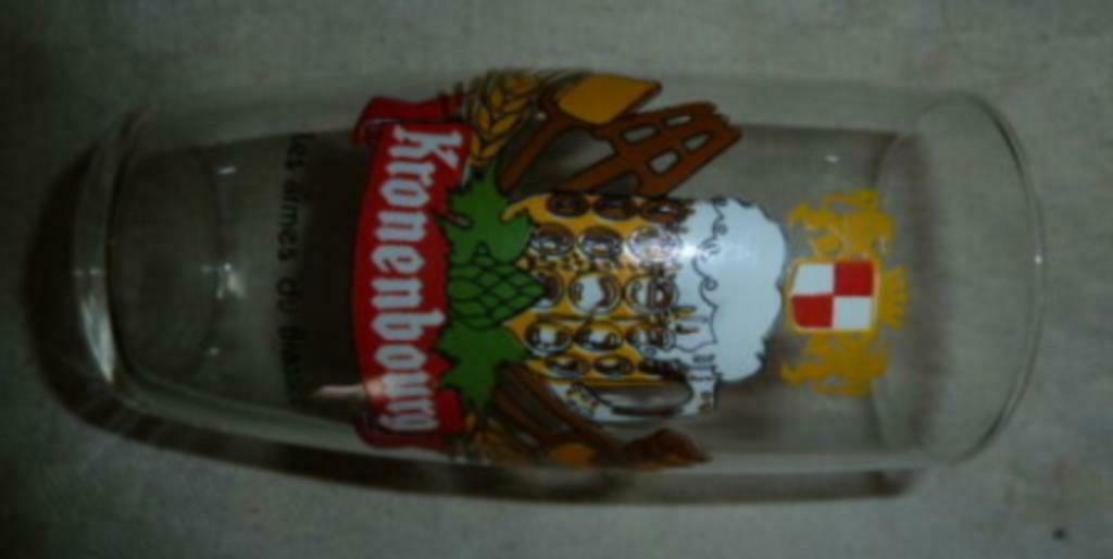 #A bier glas KRONENBOURG ' Les Armes Du Brasseur ', Ophalen of Verzenden, Nieuw, Bierglas