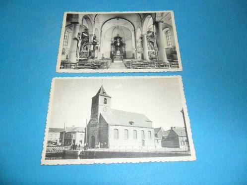 2 cpa niet gereisd Houdeng-Aimeries kerk staat zie foto's, Verzamelen, Postkaarten | België, Ongelopen, Henegouwen, Ophalen of Verzenden