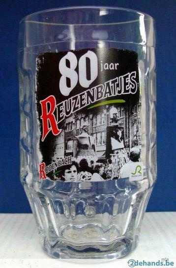 Bier brouwerij kroes glas Rodenbach 80jaar Reuzenbatjes, Enlèvement ou Envoi, Utilisé