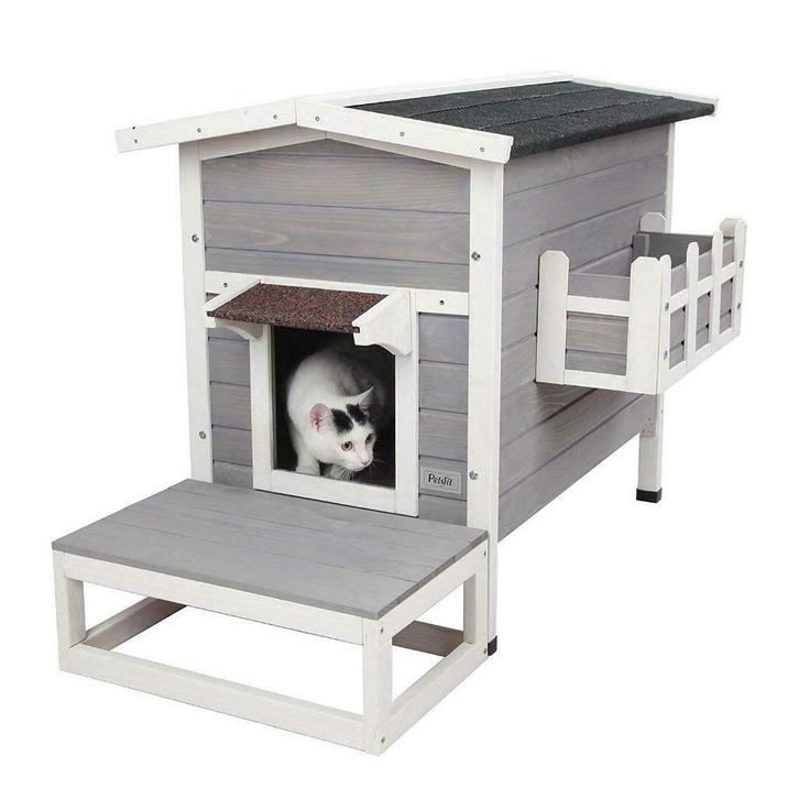 Niche chat tendance abri chat chatiere XXL maison chat NEUF, Animaux & Accessoires, Accessoires pour chats, Neuf, Envoi