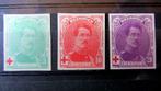 POSTZEGELS BELGIË- 129/131, ONGETAND MET PLAKKER (ZELDZAAM)., Postzegels en Munten, Postzegels | Europa | België, Met plakker