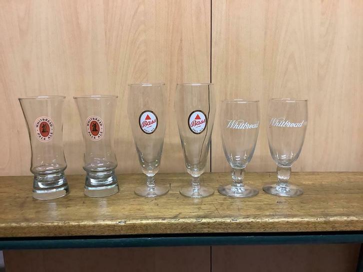 Différents verres à bière Withbread Bass Pale Ale, Collections, Marques de bière