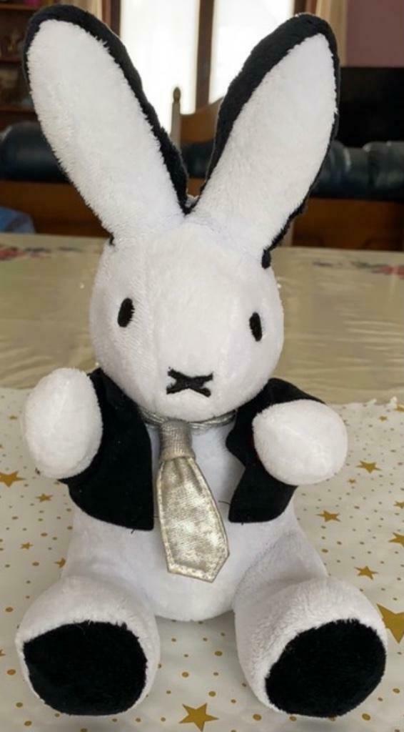 Lapin en peluche blanc et noir, Zo goed als nieuw, Konijn