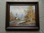 Schilderij landschap herfst / winter Marie Charlot, Ophalen