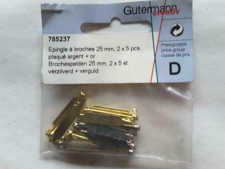 sieraden broche spelden 25 mm verguld en verzilverd 785237, Hobby en Vrije tijd, Kralen en Sieraden maken, Nieuw, Ophalen of Verzenden