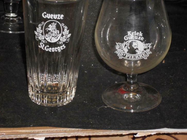 Bierglazen.Rossbrau.Dobbelen.Turf.Kalmthout.Grimbergen.D 83, Verzamelen, Biermerken, Zo goed als nieuw, Glas of Glazen, Overige merken