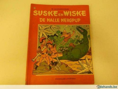 Suske en Wiske 1e druk De Malle Mergpijp met sticker n°143 !, Livres, BD, Utilisé, Une BD, Enlèvement ou Envoi