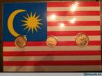 3 vergulde (18kt goud) munten Malaysia FDC 1995 - SEN, Postzegels en Munten, Munten | Azië, Setje, Goud, Ophalen of Verzenden