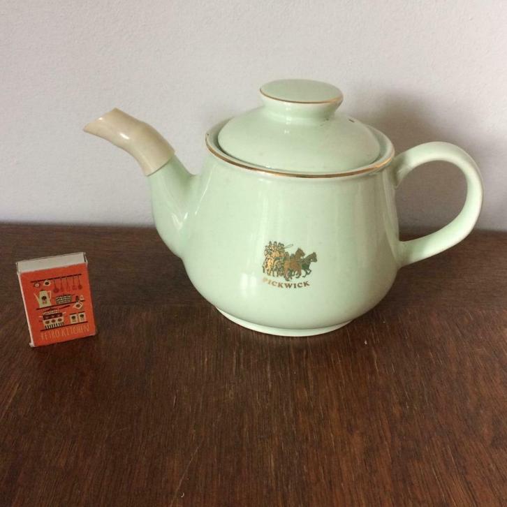 Pickwick theepot mintgroen pastel groen vintage jaren 50, Antiek en Kunst, Antiek | Servies los, Ophalen of Verzenden