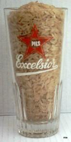 Bier brouwerij glas Excelsior rood  Gent, Ophalen of Verzenden, Zo goed als nieuw, Bierglas