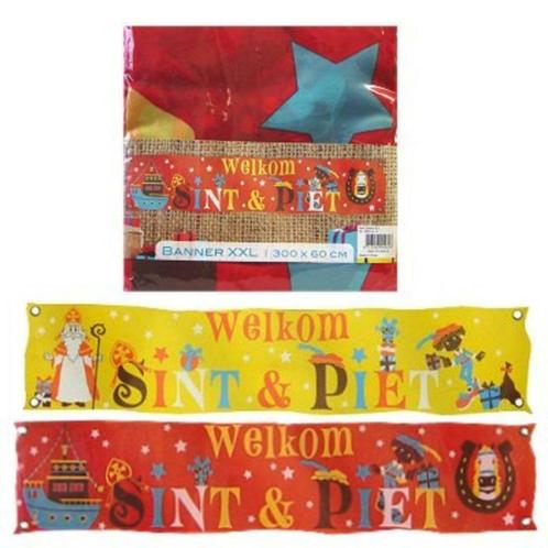 Sinterklaas banner spandoek Welkom Sint 300 cm, Divers, Saint-Nicolas, Neuf, Enlèvement ou Envoi