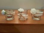 3 theelichthouders glas communie / sfeer / decoratie / kerst, Ophalen of Verzenden