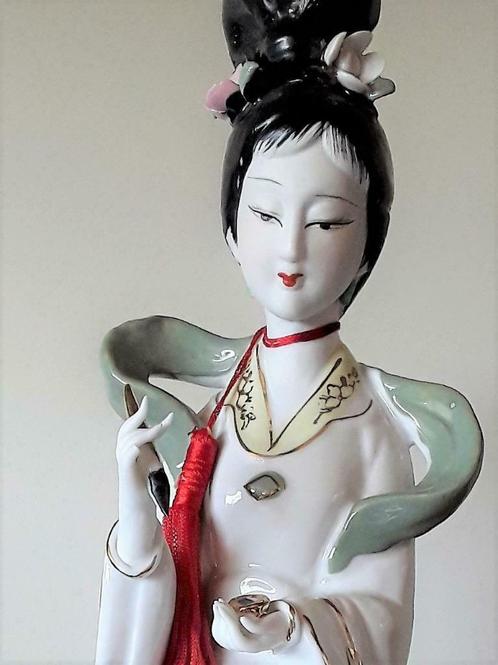 Lot 3 statuettes chinoises porcelaine émaillée peintes main, Antiquités & Art, Art | Art non-occidental, Enlèvement