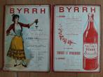BYRRH - kartonnen reclamebord met lederen kaft, Verzamelen, Reclamebord, Ophalen