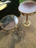 table d'appoint ronde inn peinture cuivre/or avec plateau ro, Maison & Meubles, Rond, Enlèvement, Verre