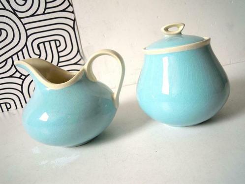 Duo bleu pastel pour le café - Keralux, Antiquités & Art, Antiquités | Services (vaisselle) pièces, Enlèvement ou Envoi