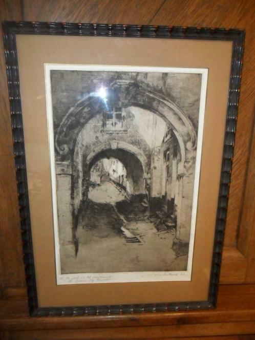 Eau forte de Camille Barthélemy ( Saint Mard, Virton 1890-19, Antiquités & Art, Art | Eaux-fortes & Gravures, Enlèvement ou Envoi