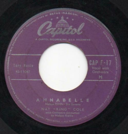 Nat King Cole – Annabelle / Don't Hurt The Girl '7, CD & DVD, Vinyles | Jazz & Blues, Utilisé, Jazz, Autres formats, Enlèvement ou Envoi