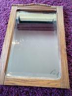 Miroir ancien à facettes avec cadre en chêne, Moins de 50 cm, Enlèvement, Moins de 100 cm